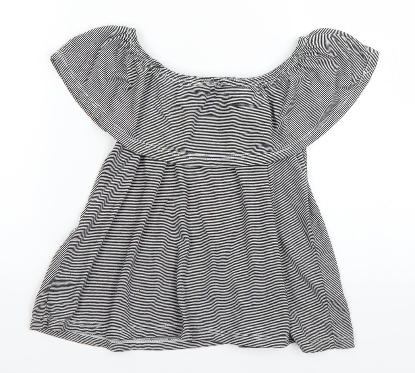 Candy Girls Black Striped  Basic Blouse Size 9 Years