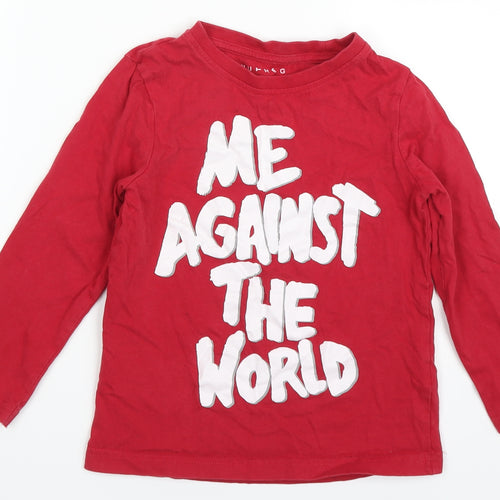 Nutmeg Boys Red   Basic T-Shirt Size 5-6 Years