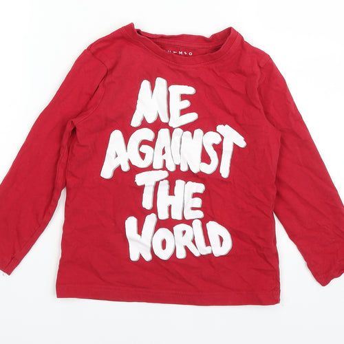 Nutmeg Boys Red   Basic T-Shirt Size 5-6 Years