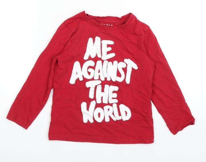 Nutmeg Boys Red Basic T-Shirt Size 5-6 Years
