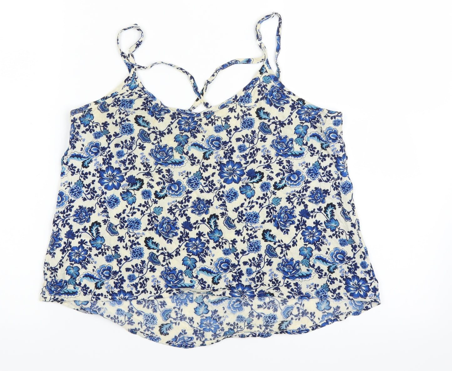 Divided by H&M Womens Blue Floral  Basic Tank Size 6