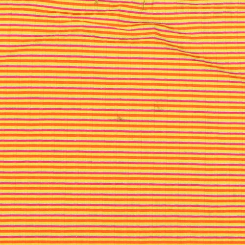 PRETTYLITTLETHING Womens Orange Striped  Cropped T-Shirt Size 8