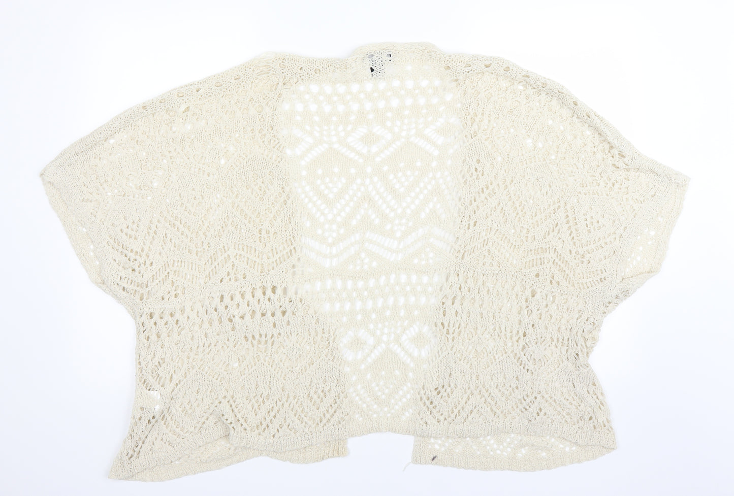Atmosphere Womens Beige   Cardigan Jumper Size L  - See Through