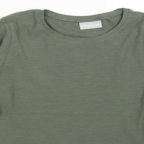I love girls wear Girls Green   Basic T-Shirt Size 8 Years