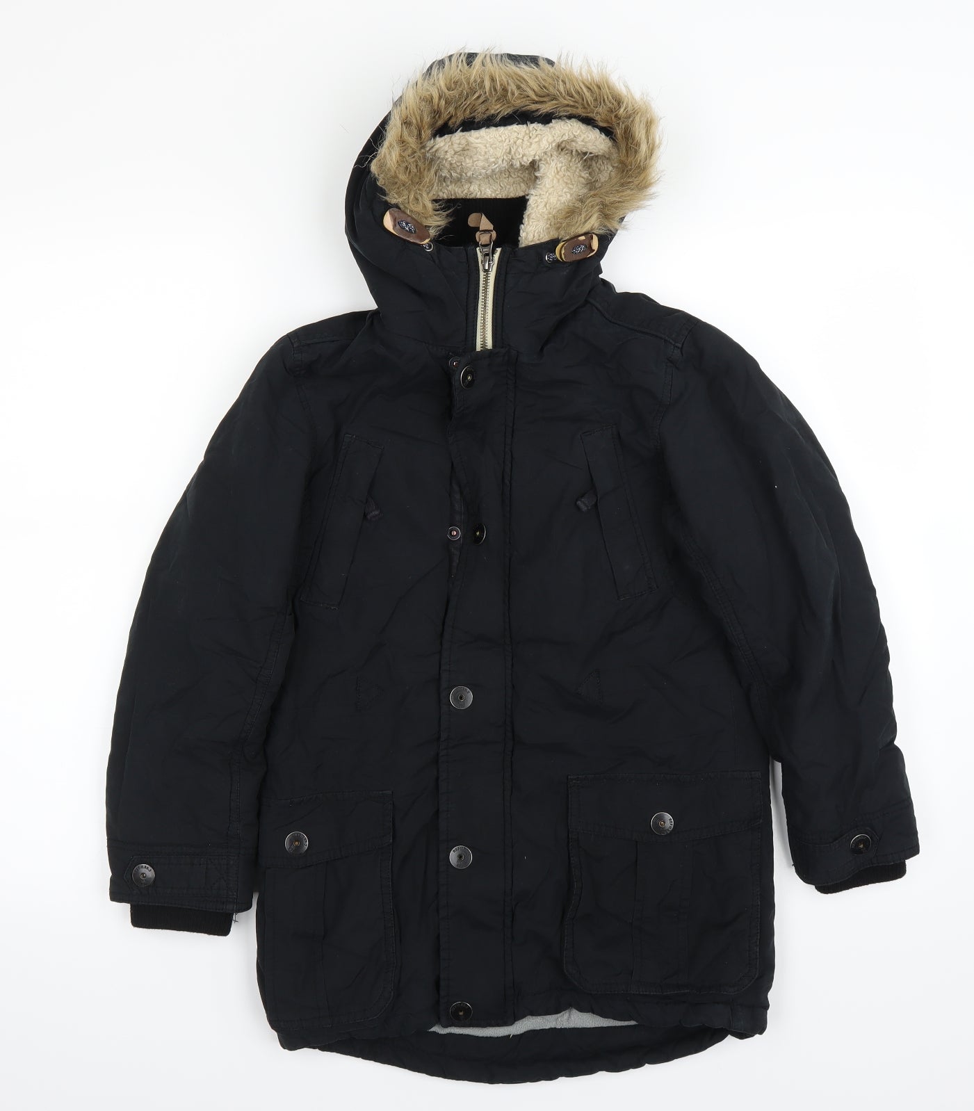 NEXT Girls Black   Parka Coat Size 9 Years