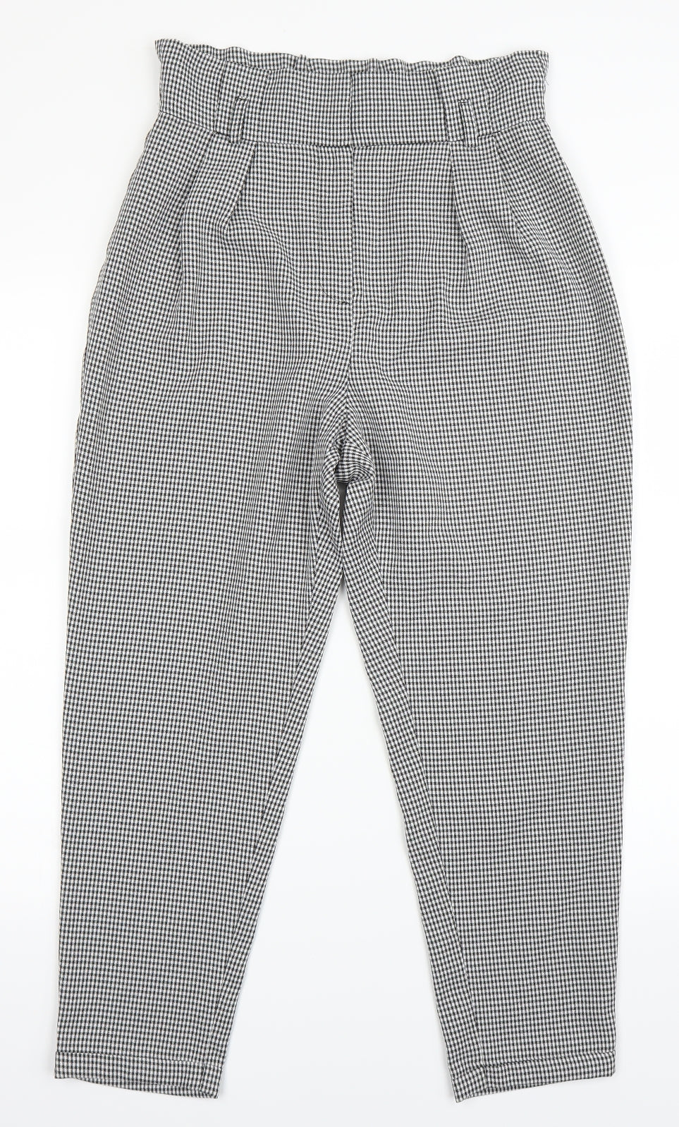 Primark Womens Black Houndstooth  Trousers  Size 10 L24 in