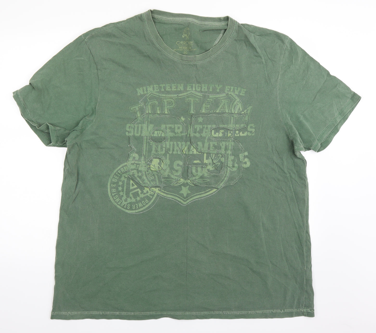Cherokee Mens Green    T-Shirt Size 2XL