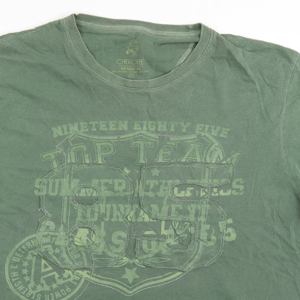 Cherokee Mens Green    T-Shirt Size 2XL