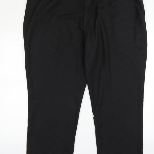 Jacamo Mens Black Striped  Trousers  Size 48 L28 in