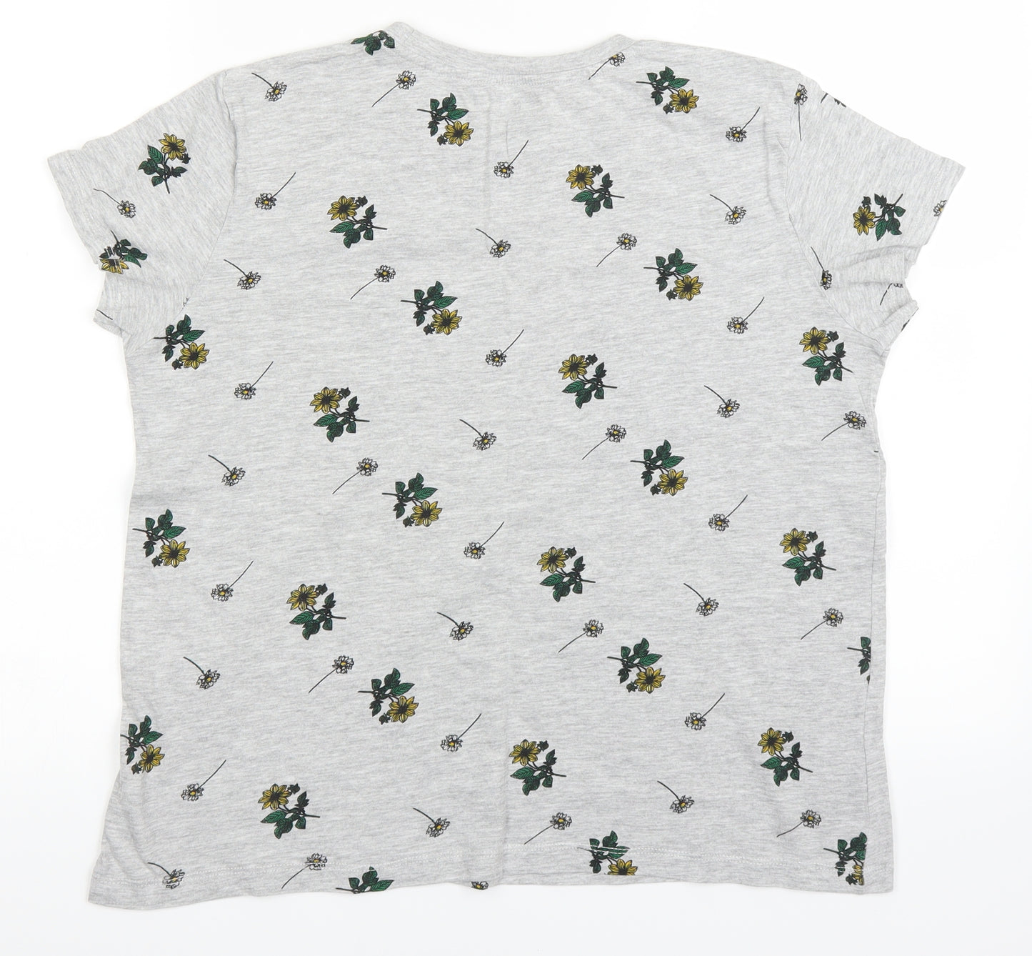 Primark Womens Grey Floral  Basic T-Shirt Size M