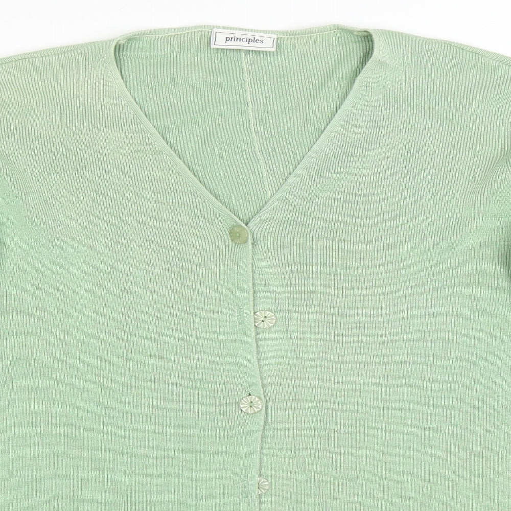 Principles Womens Green   Cardigan Jumper Size 18