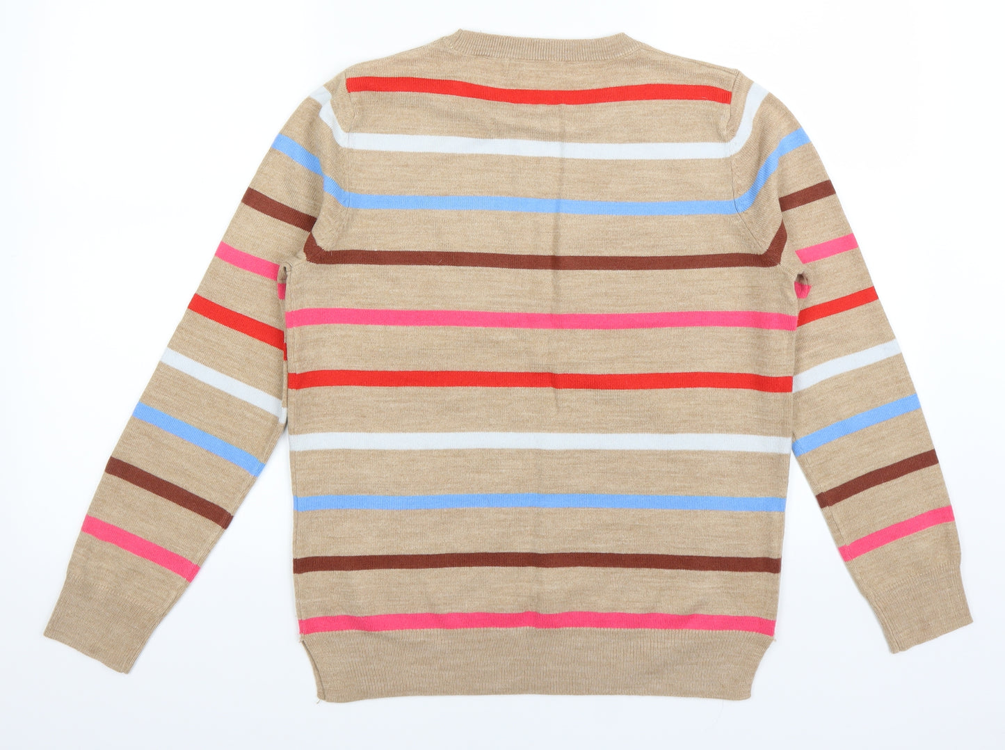 Marks and Spencer Womens Brown Striped  Pullover Jumper Size 10