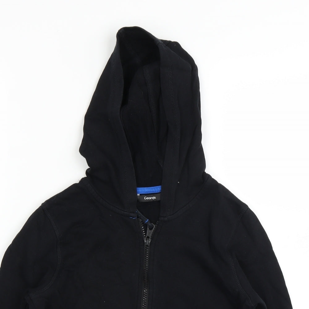 George Boys Black   Full Zip Hoodie Size 8-9 Years