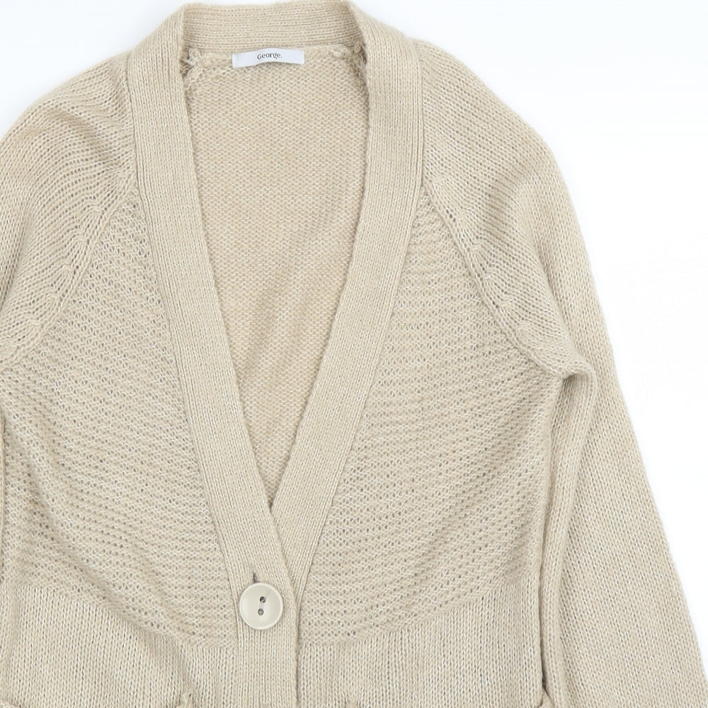 George Womens Beige   Cardigan Jumper Size 12