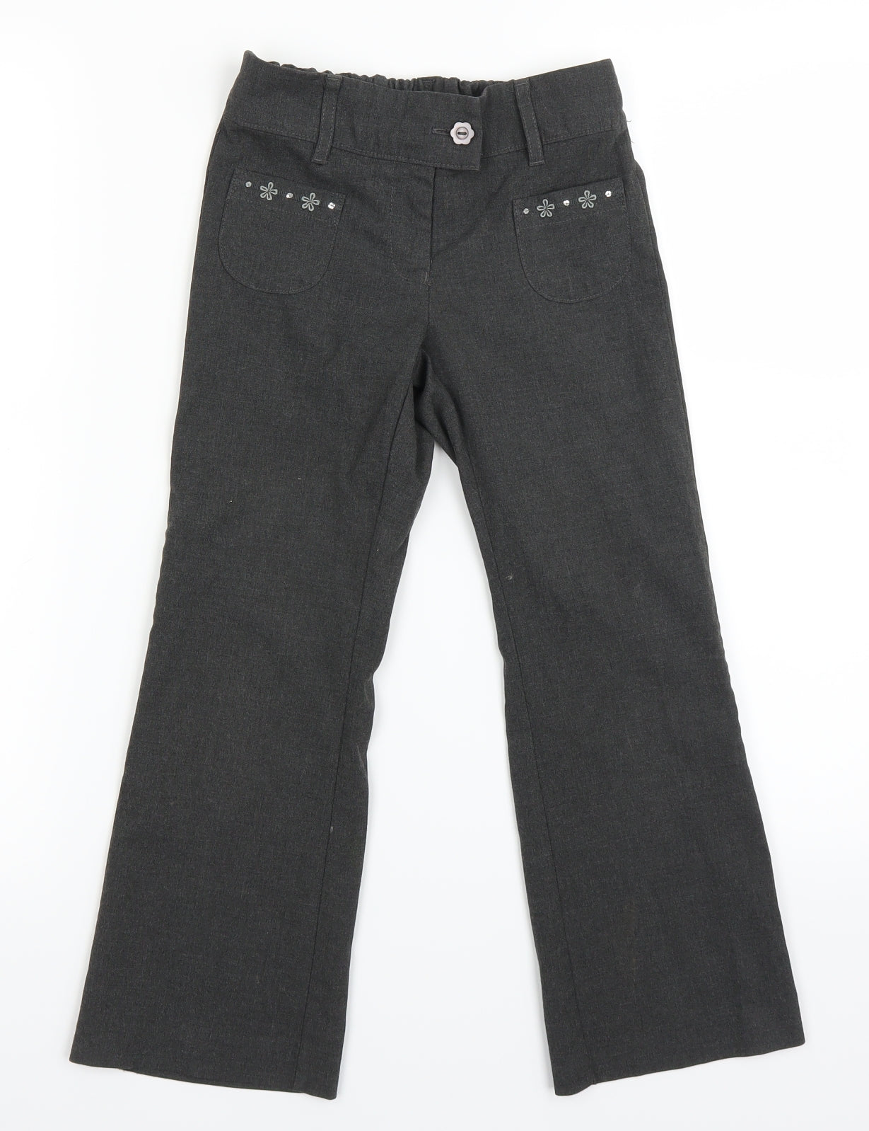 Marks and Spencer Girls Grey   Chino Trousers Size 6-7 Years