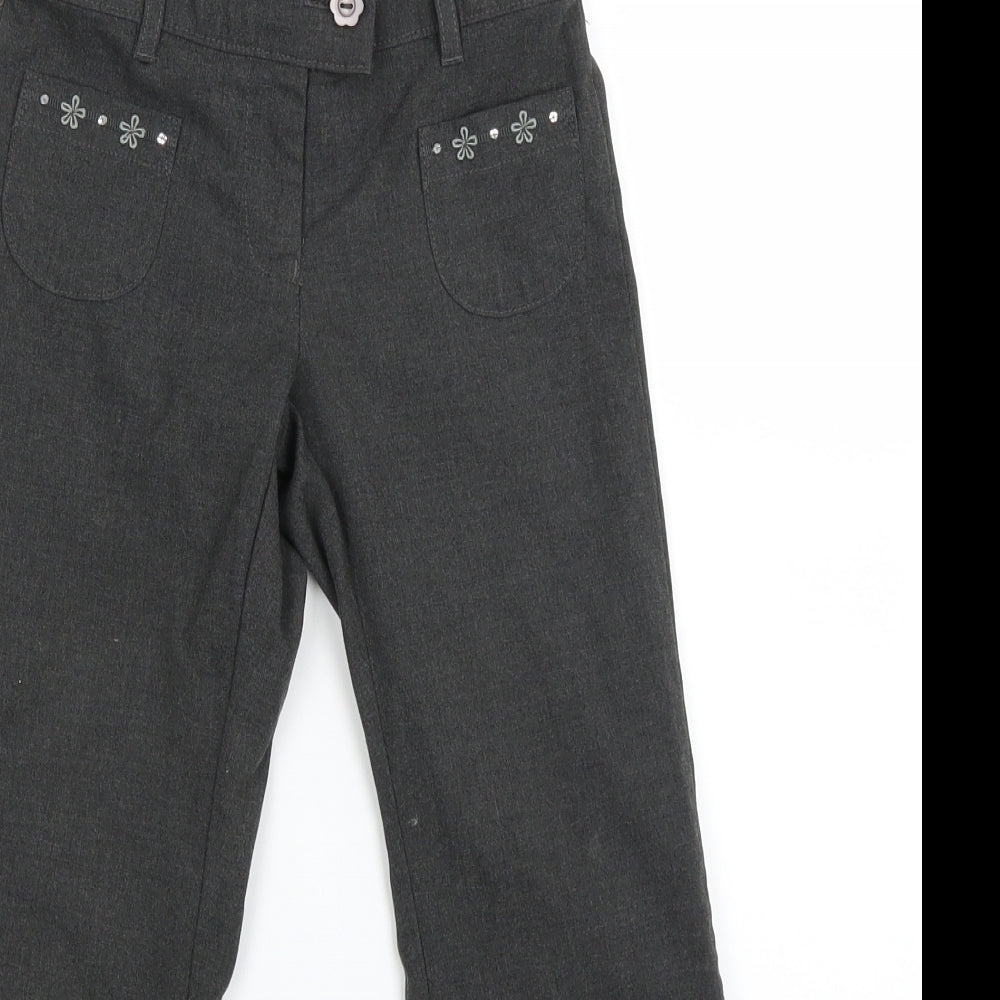 Marks and Spencer Girls Grey   Chino Trousers Size 6-7 Years