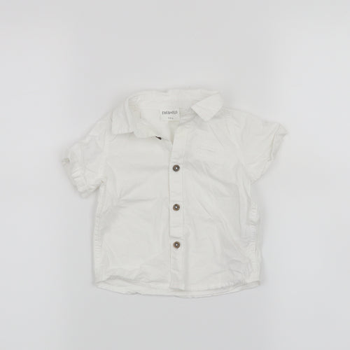 Fred & Flo Boys White   Basic Button-Up Size 3-6 Months