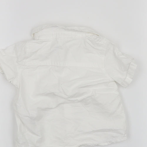 Fred & Flo Boys White   Basic Button-Up Size 3-6 Months