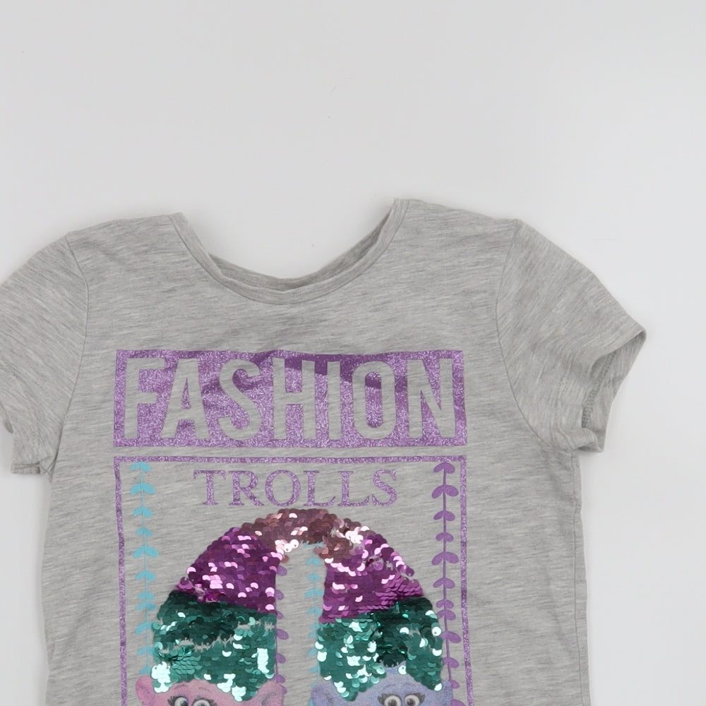 George Girls Grey   Basic T-Shirt Size 5-6 Years
