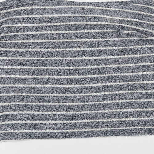 Diverse Womens Blue Striped  Basic T-Shirt Size M