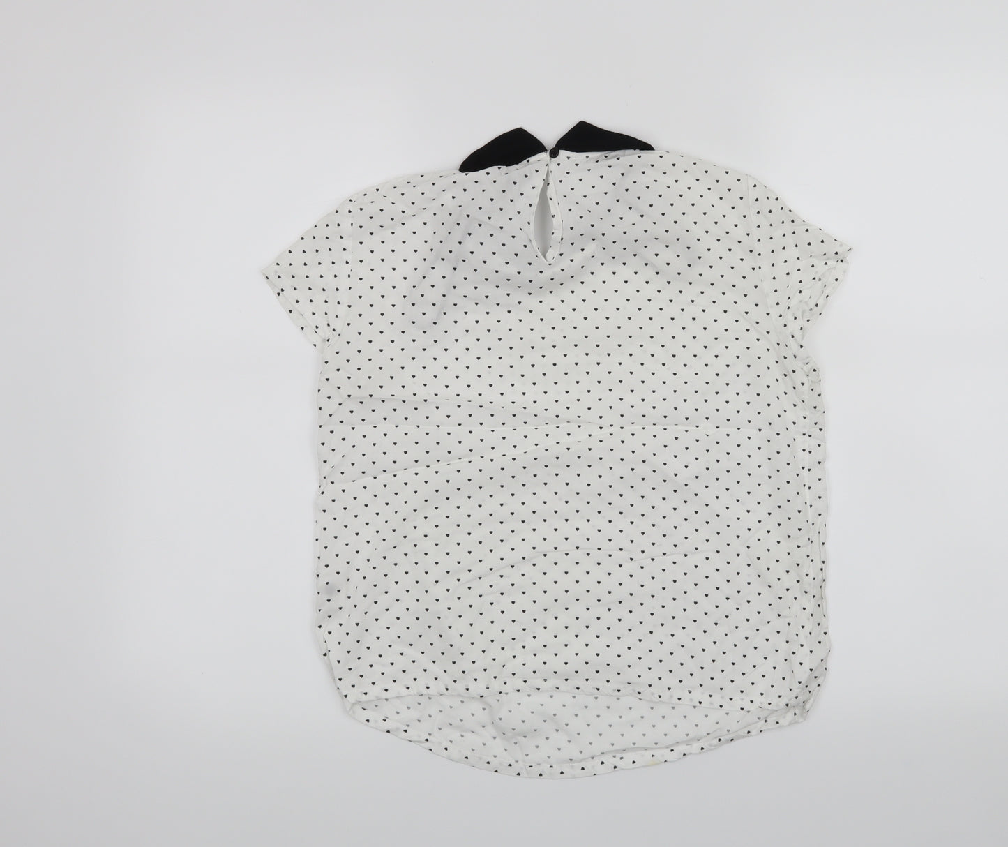 yfl reserved Womens White Polka Dot  Basic Blouse Size 10