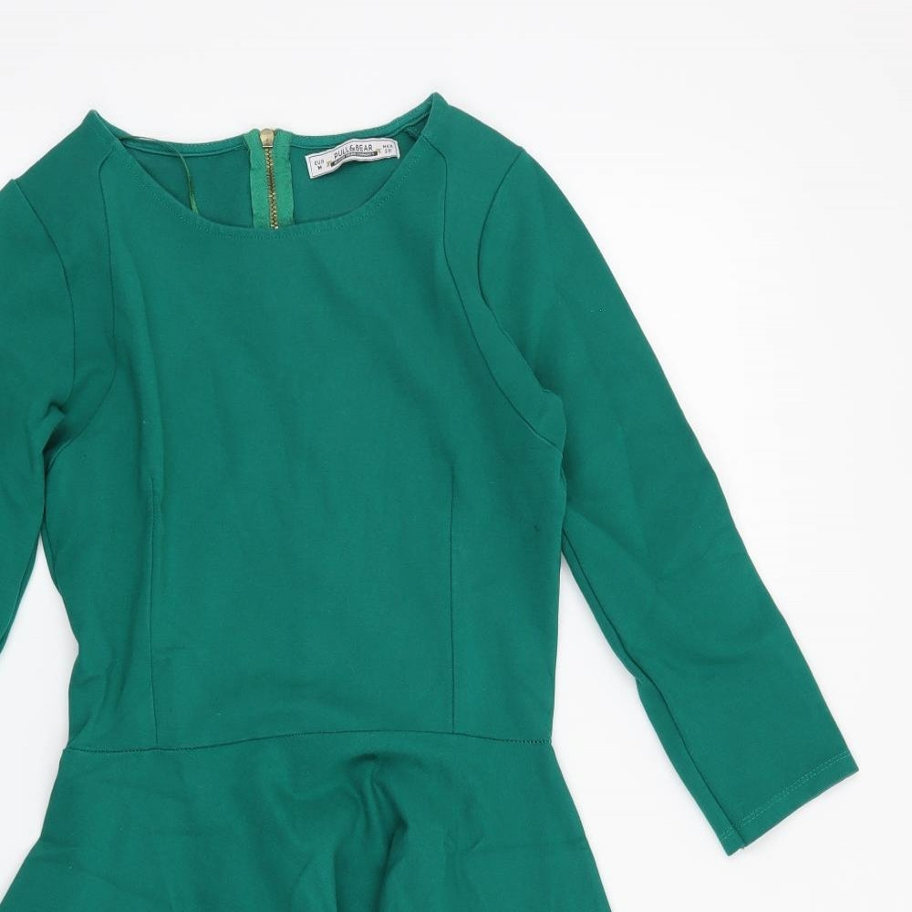 Pull & Bear Womens Green   Skater Dress  Size M