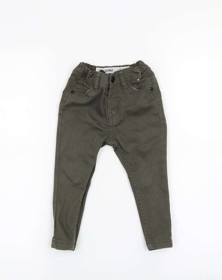 Denim & Co. Boys Green   Cropped Jeans Size 18-24 Months