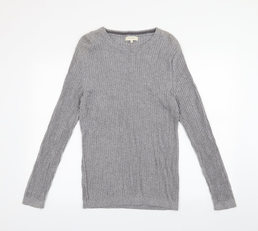 Front view of River Island men’s grey jumper, size L