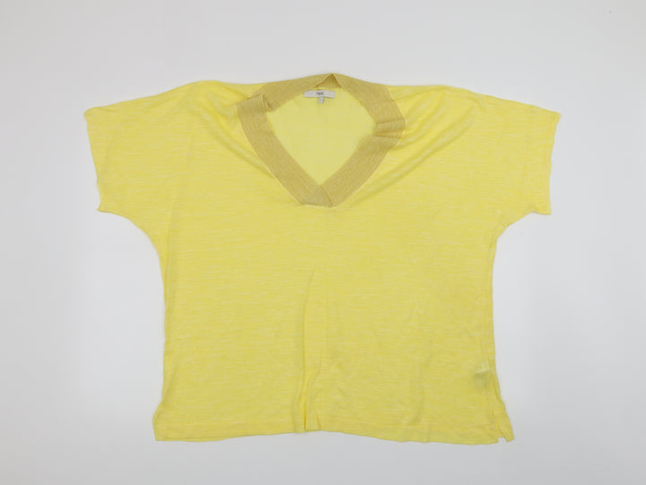 NEXT Womens Yellow Basic T-Shirt Size L