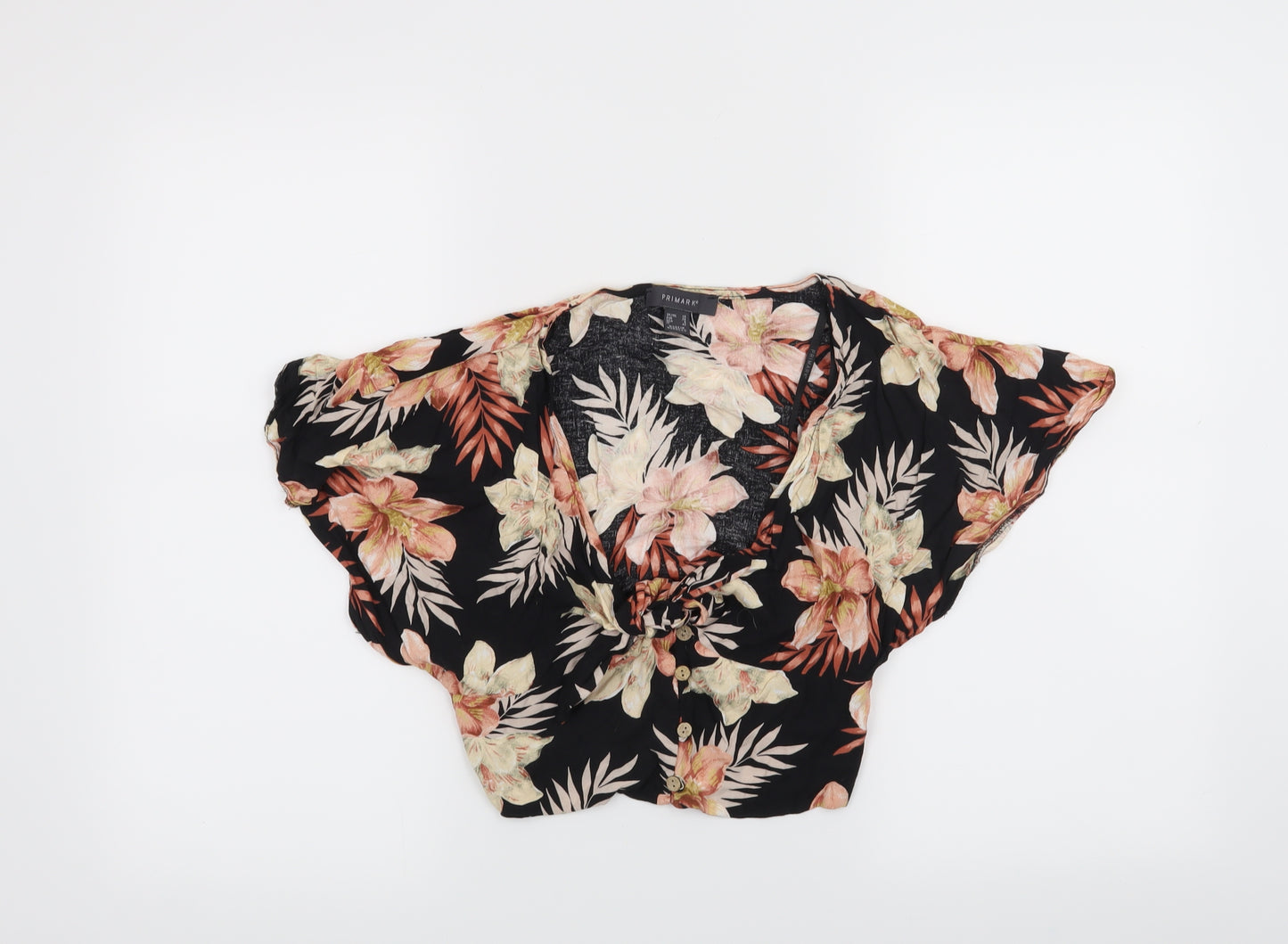 Primark Womens Black Floral  Basic Blouse Size 10
