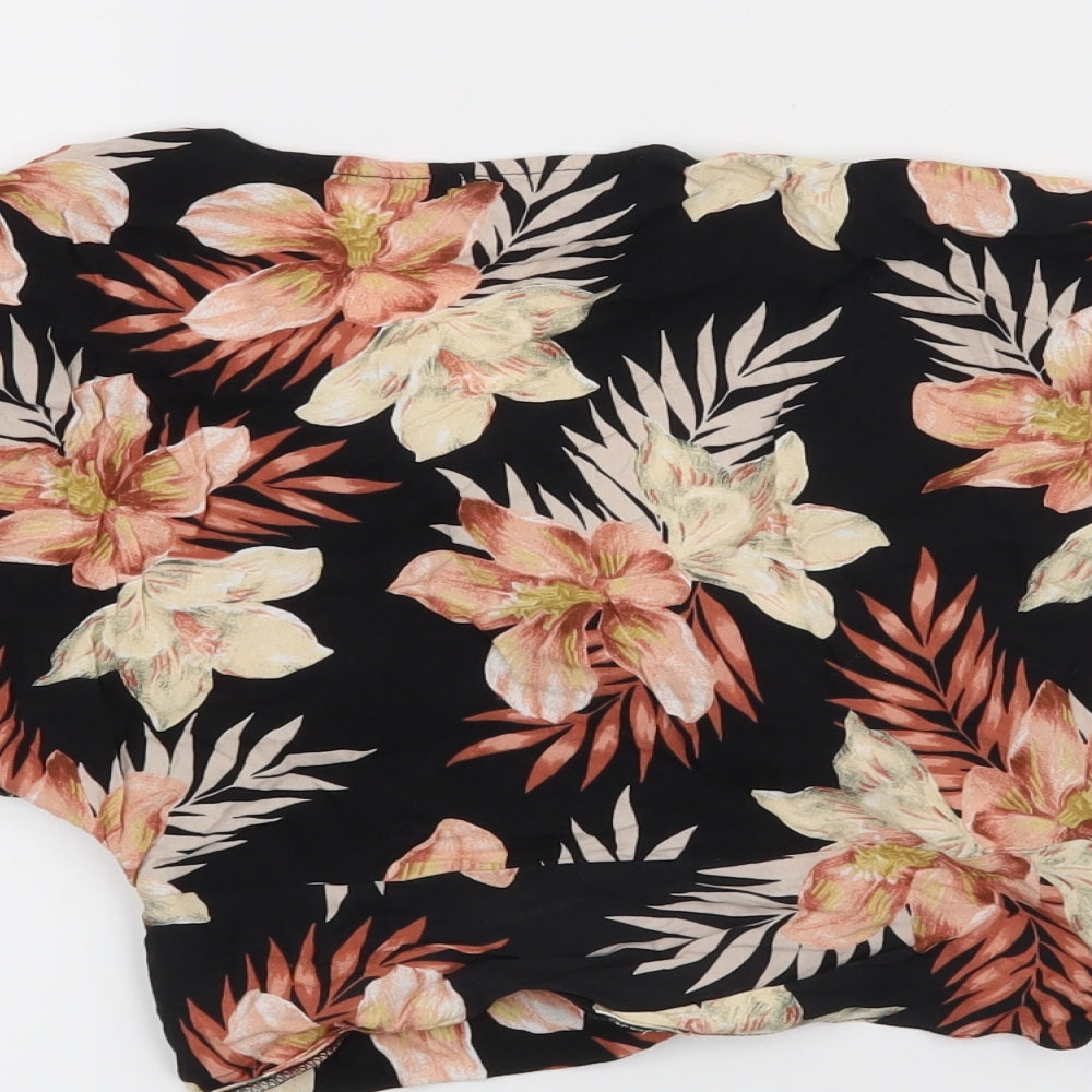 Primark Womens Black Floral  Basic Blouse Size 10