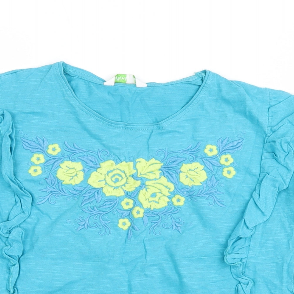Bossini Girls Blue Floral  Basic T-Shirt