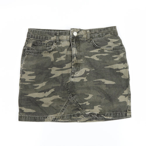 New Look Girls Green Camouflage Denim Straight & Pencil Skirt Size 12 Years