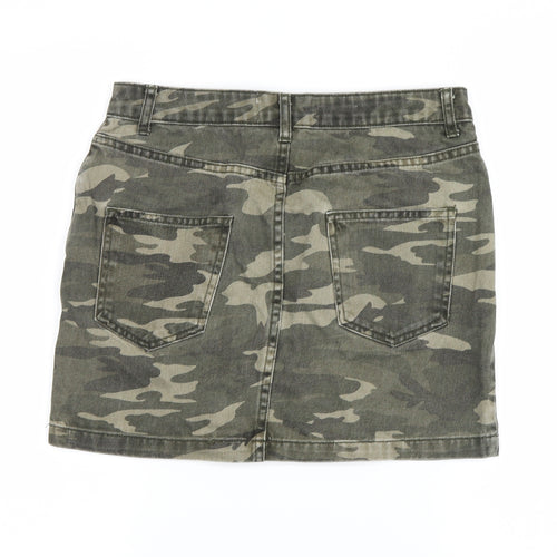 New Look Girls Green Camouflage Denim Straight & Pencil Skirt Size 12 Years