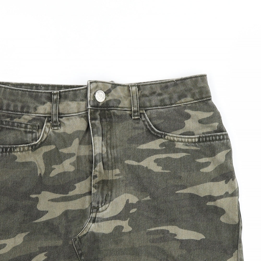 New Look Girls Green Camouflage Denim Straight & Pencil Skirt Size 12 Years