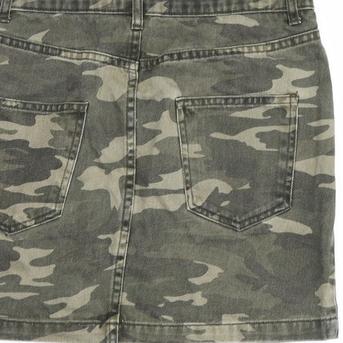 New Look Girls Green Camouflage Denim Straight & Pencil Skirt Size 12 Years