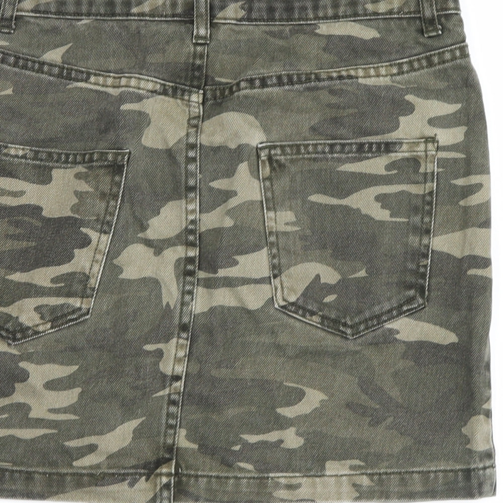 New Look Girls Green Camouflage Denim Straight & Pencil Skirt Size 12 Years