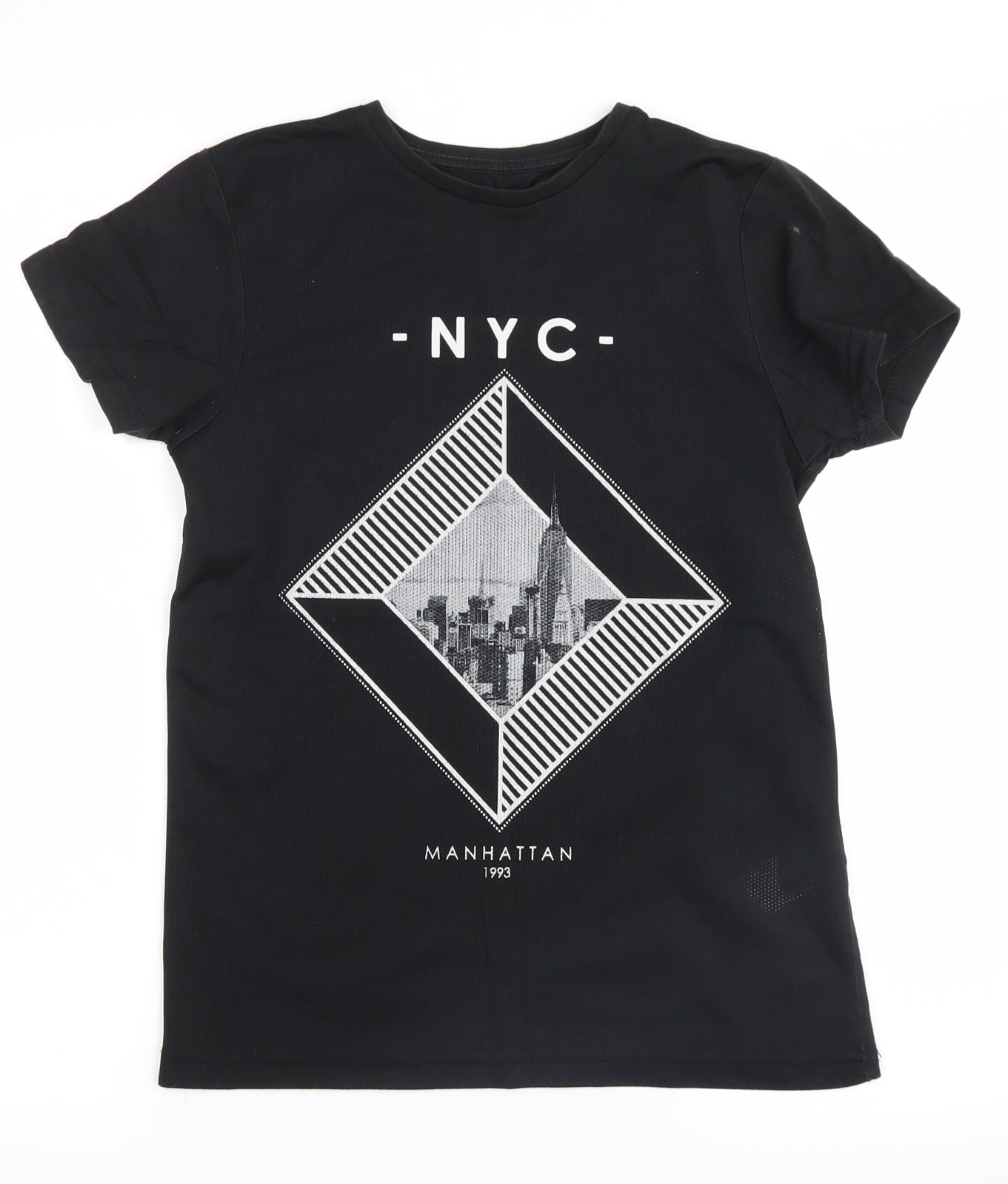 Primark Boys Black   Basic T-Shirt Size 10-11 Years  - manhatten