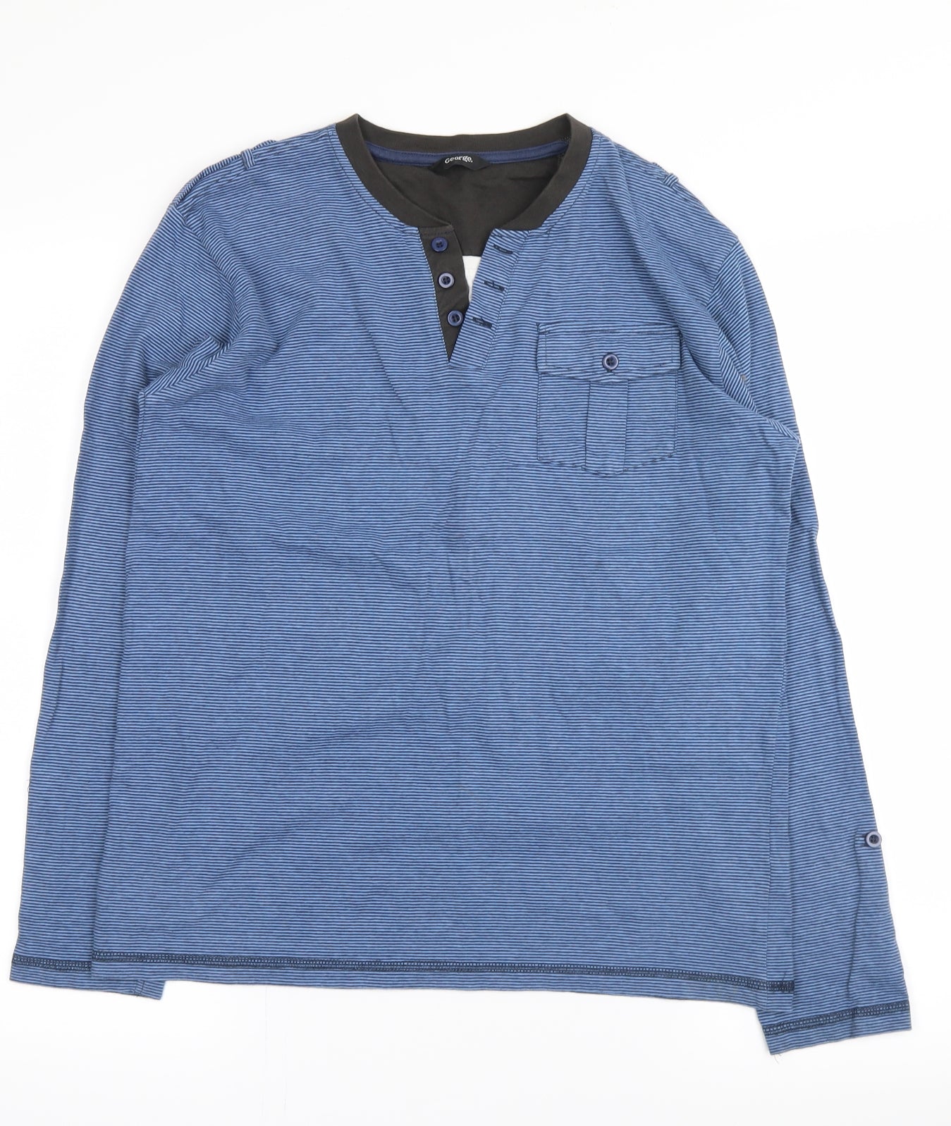 George Boys Blue Striped  Pullover Sweatshirt Size 13-14 Years