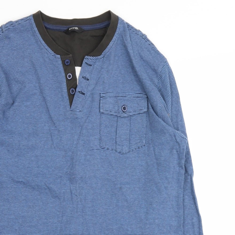 George Boys Blue Striped  Pullover Sweatshirt Size 13-14 Years