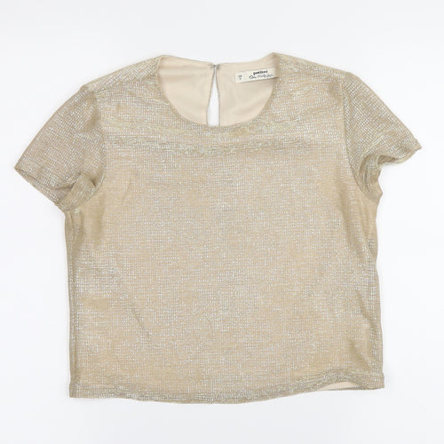 Miss Selfridge Girls Gold   Basic T-Shirt Size 8 Years