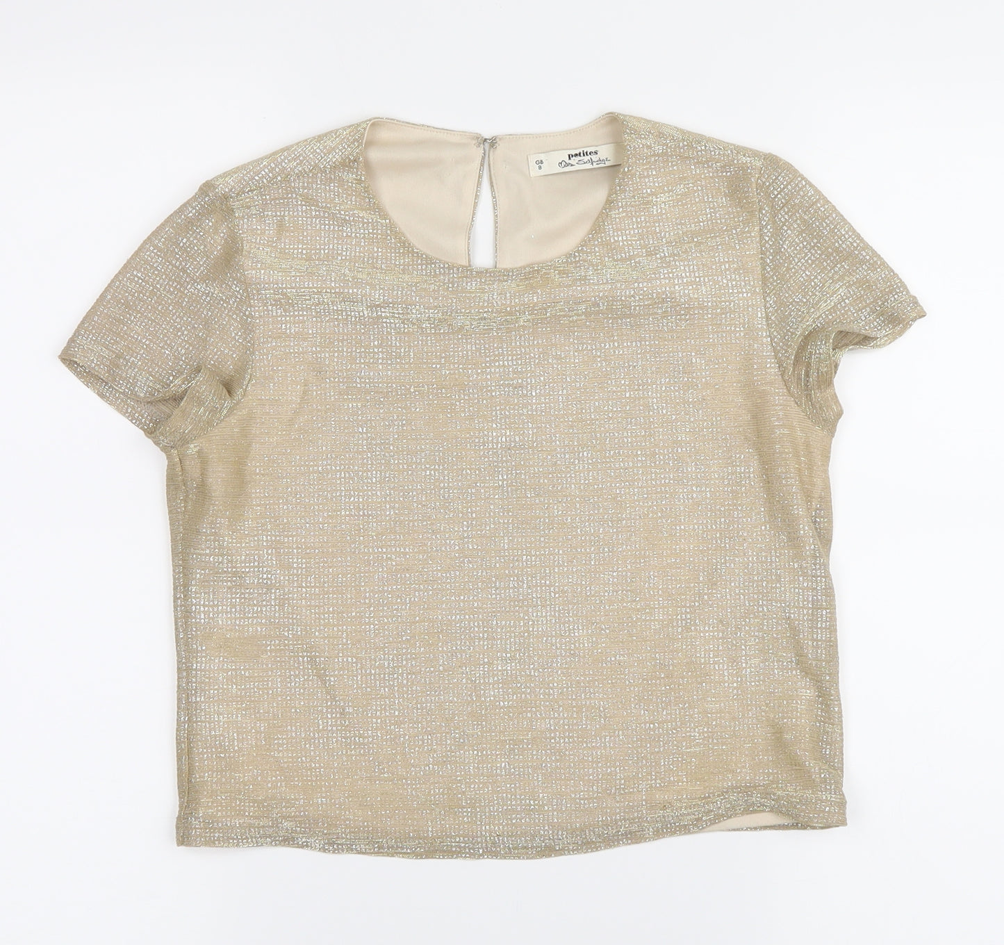 Miss Selfridge Girls Gold   Basic T-Shirt Size 8 Years