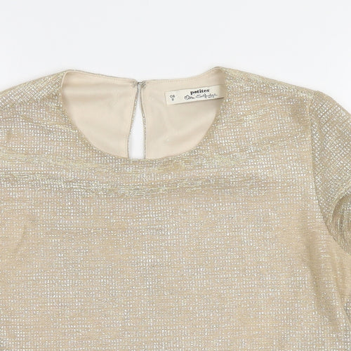 Miss Selfridge Girls Gold   Basic T-Shirt Size 8 Years
