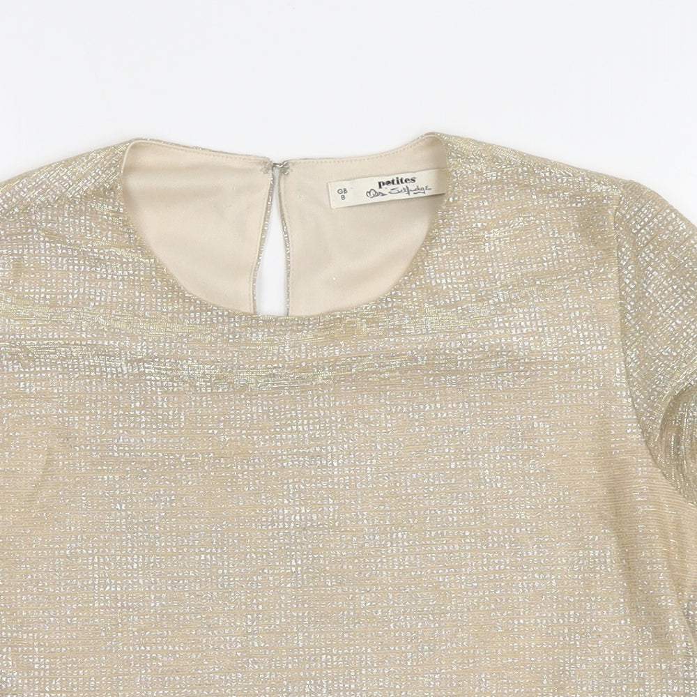 Miss Selfridge Girls Gold   Basic T-Shirt Size 8 Years