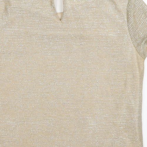 Miss Selfridge Girls Gold   Basic T-Shirt Size 8 Years