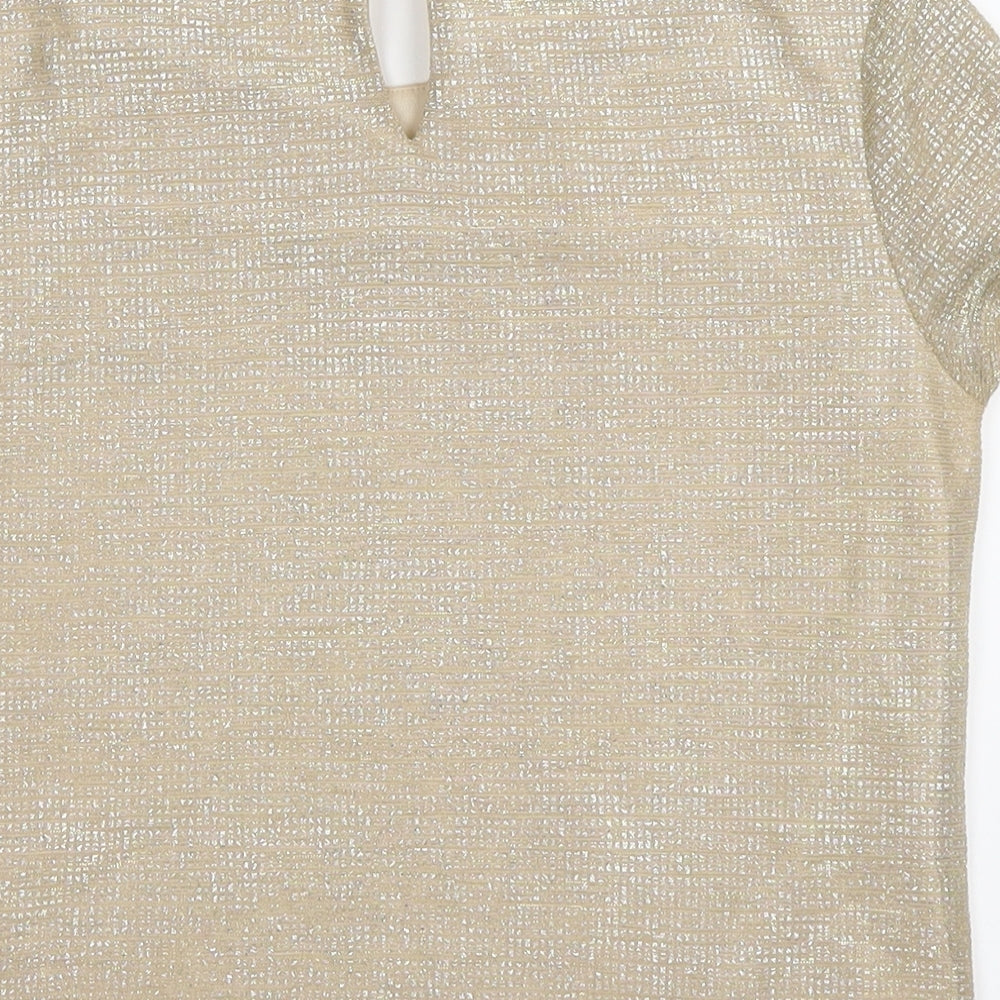 Miss Selfridge Girls Gold   Basic T-Shirt Size 8 Years