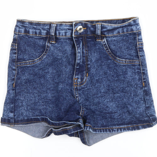 Select Womens Blue  Denim Hot Pants Shorts Size 8