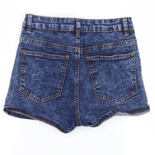 Select Womens Blue  Denim Hot Pants Shorts Size 8