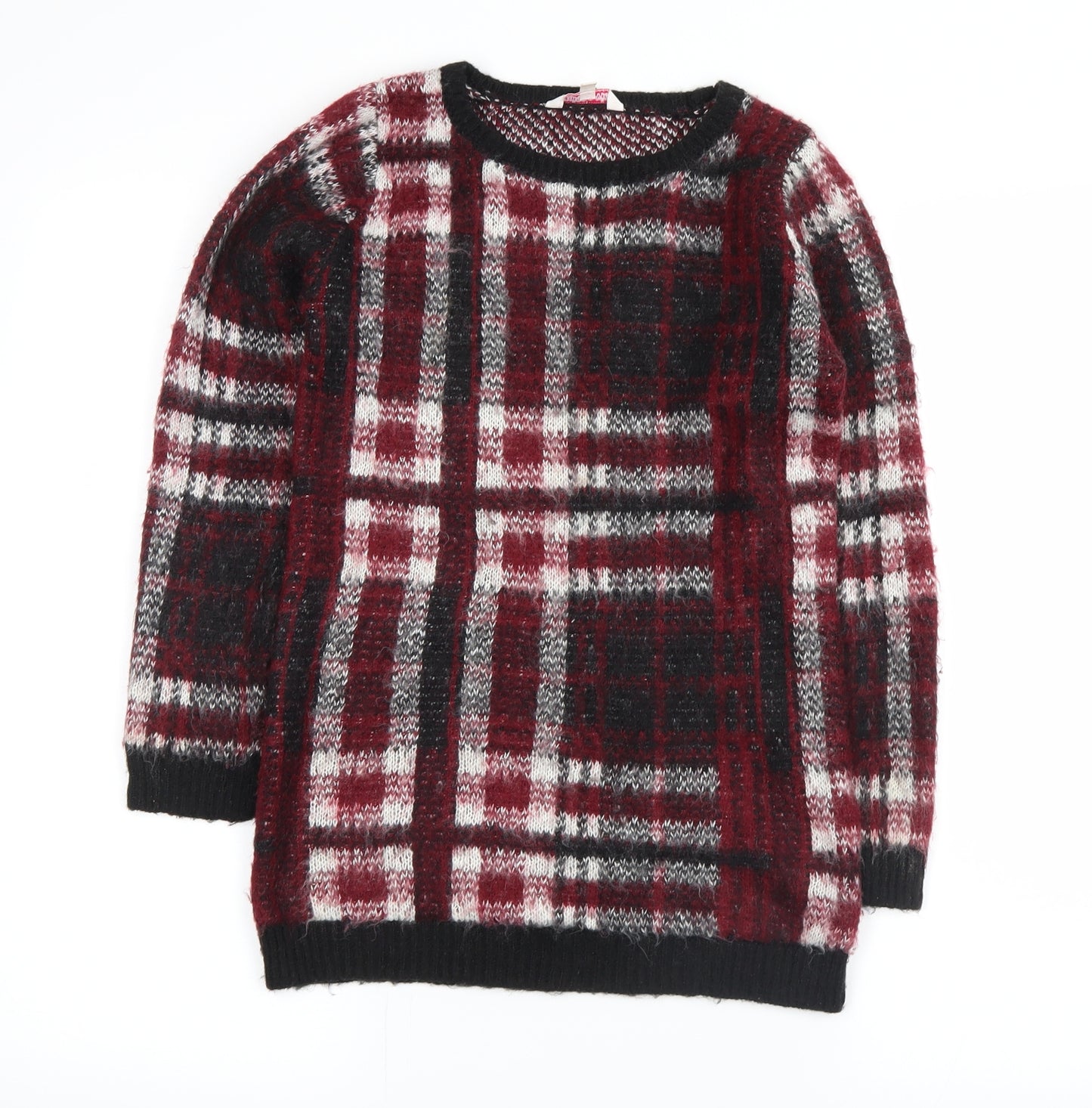 miss e-vie Girls Pink Plaid  Pullover Jumper Size 9-10 Years