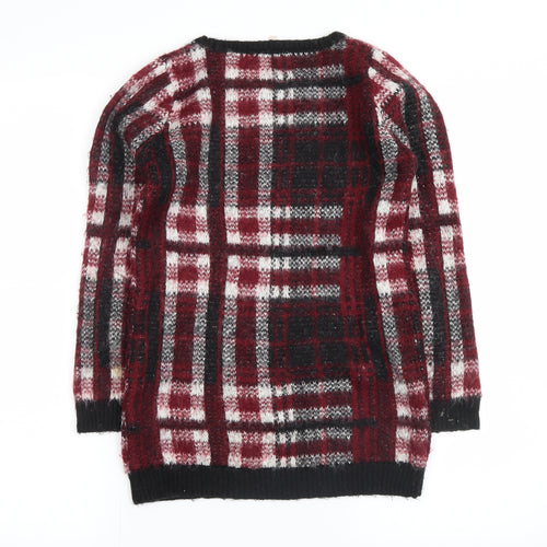 miss e-vie Girls Pink Plaid  Pullover Jumper Size 9-10 Years